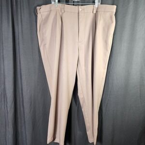Oak Hill Mens‎ Tan Pleated Dress Pants Classic Fit Size 48 x 30